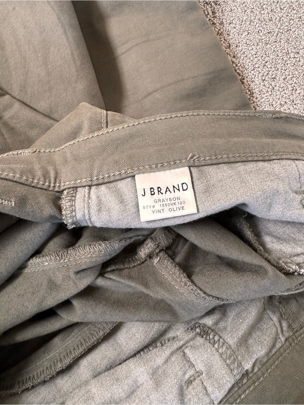 J BRAND Cargo/Slim Leg Jeans ‘Grayson’ in Vint Olive. Very good condition sz 26 - Picture 6 of 9